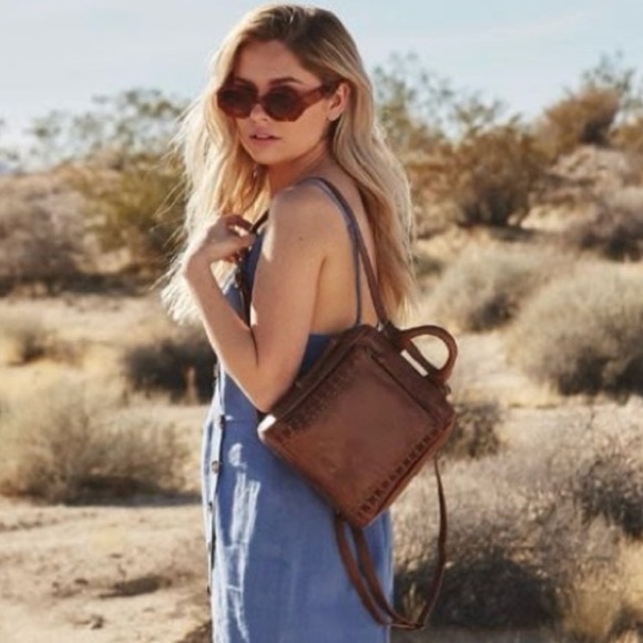 The Sak Loyola Convertible Mini Leather Backpack Brown